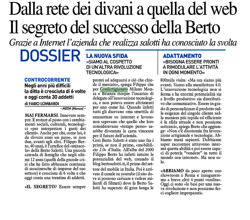 Il Giorno: dossier BertO Il Giorno: dossier BertO caso studio