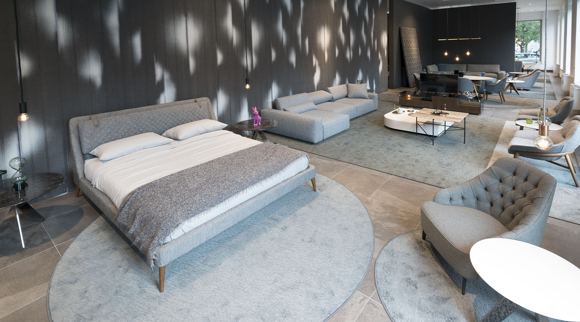 Esposizione zona living e zona notte - Showroom BertO Torino Esposizione zona living e zona notte - Showroom BertO Torino Corso Verona