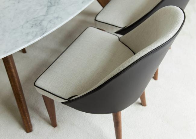 Sedia Judy in tessuto e pelle- BertO Outlet