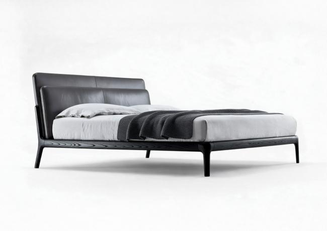 Letto Bowery testata in pelle - Outlet 