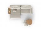 Divano moderno in pelle David con chaise longue zenitale - BertO 