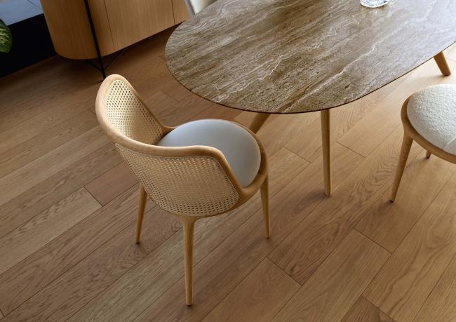 Sedia in paglia di Vienna e rovere naturale Cherie - BertO 