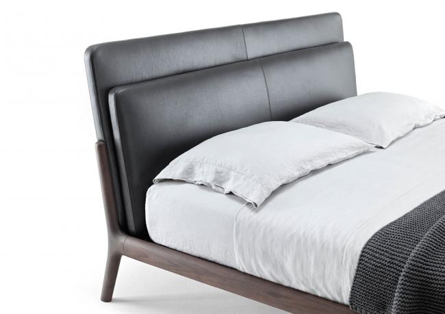 letto bowery con testata in pelle - Outlet 
