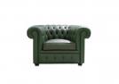 Poltrona chester in pelle verde - Outlet 