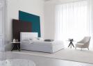 Letto Marais con rivestimento sfoderabile in lino bianco