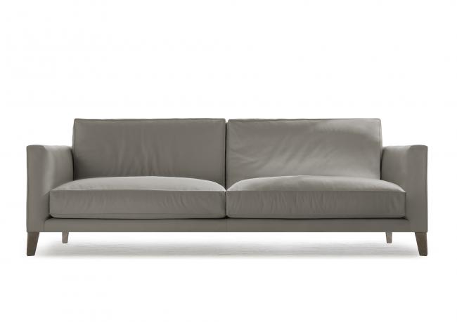 Divano moderno in pelle Time Break colore Iron- BertO Outlet