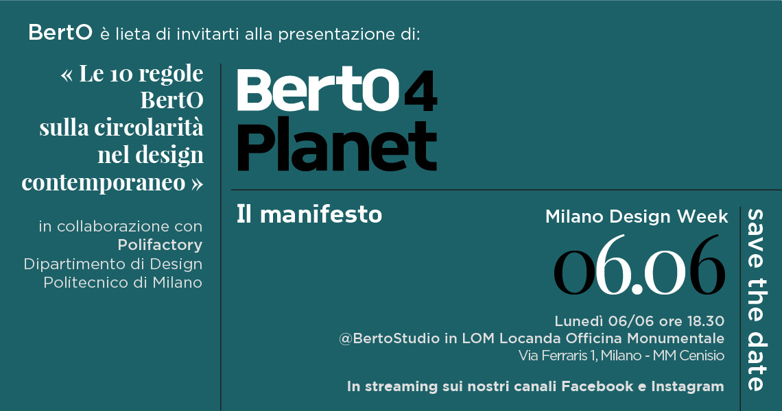 Berto4Planet - Milano Design Week 2022 Berto4Planet - Invito Milano Design Week 2022