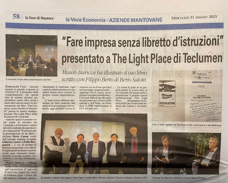 La Voce di Mantova: Presentazione libro "Fare Impresa Senza Libretto d'Istruzioni" La Voce di Mantova: Presentazione "Fare Impresa Senza Libretto d'Istruzioni"