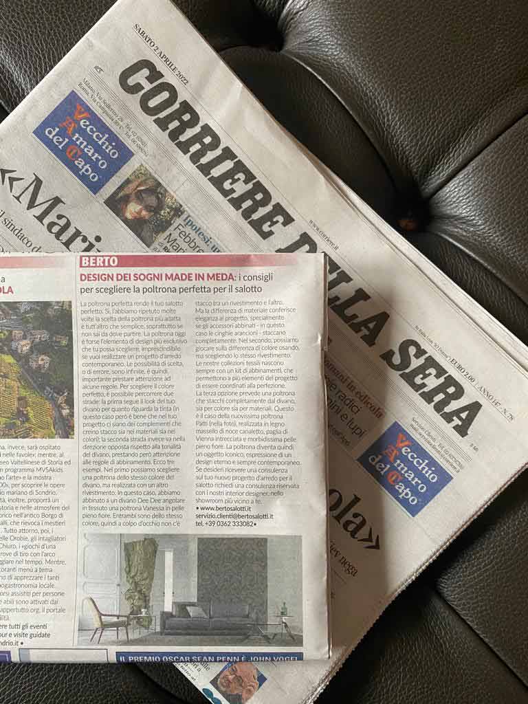 Corriere della Sera: come scegliere la poltrona perfetta per il tuo salotto 2 aprile 2022 - Corriere della Sera: come scegliere la poltrona perfetta per il tuo salotto