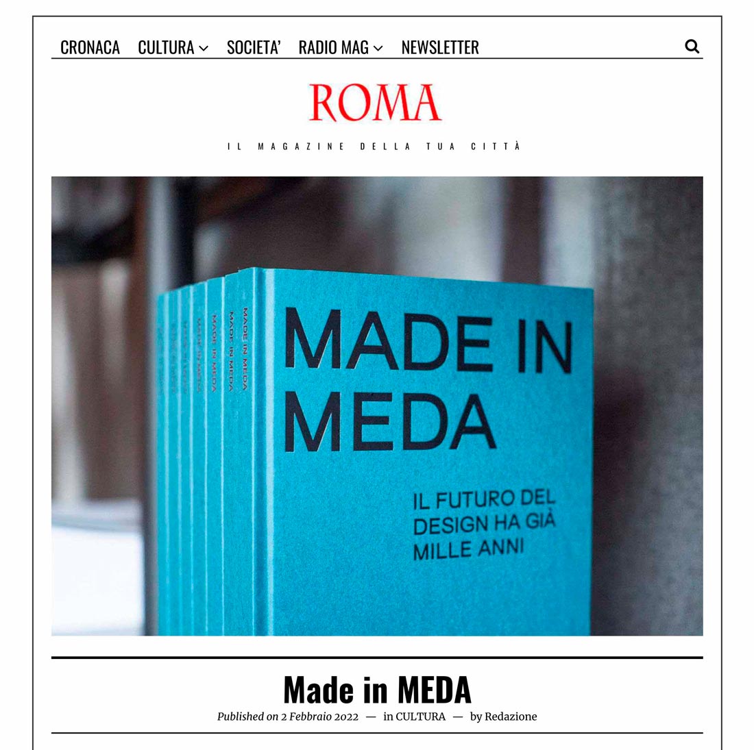 Made in Meda: articolo Eurpean Affairs Libro Made in Meda: articolo Eurpean Affairs