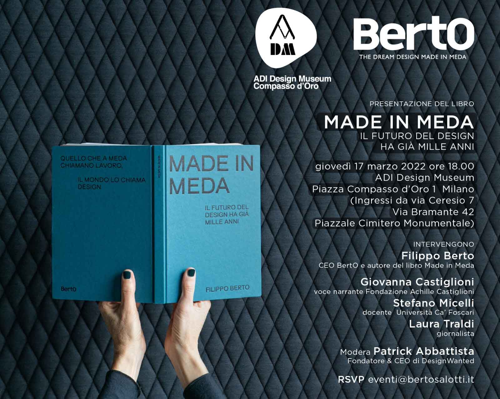 Invito Made in Meda - ADI Design Museum Milano Invito presentazione Made in Meda - ADI Design Museum Milano