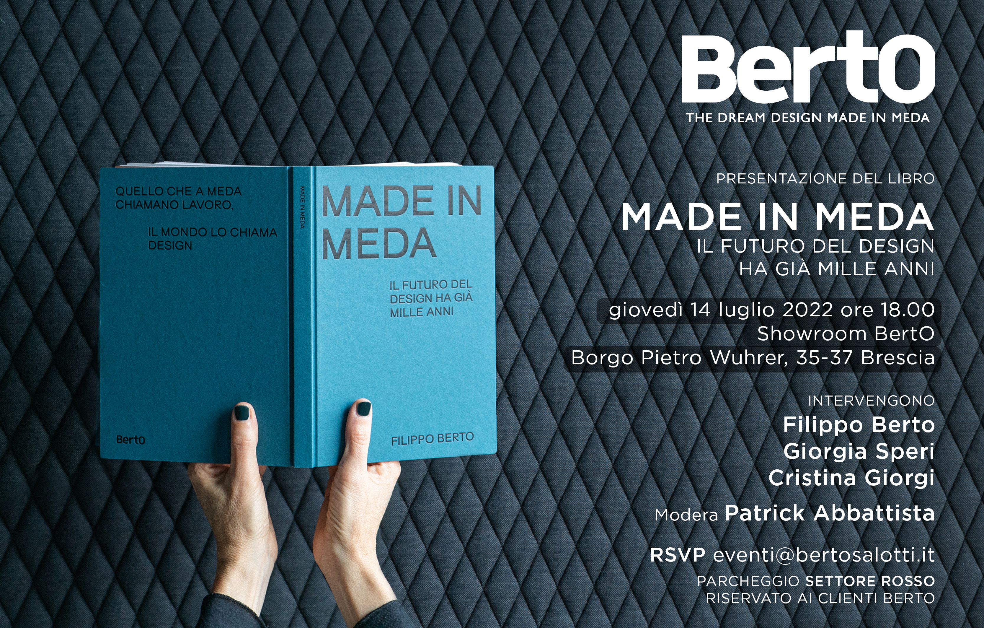 Presentazione libro MADE IN MEDA - Showroom BertO Brescia Presentazione libro MADE IN MEDA - Showroom Brescia