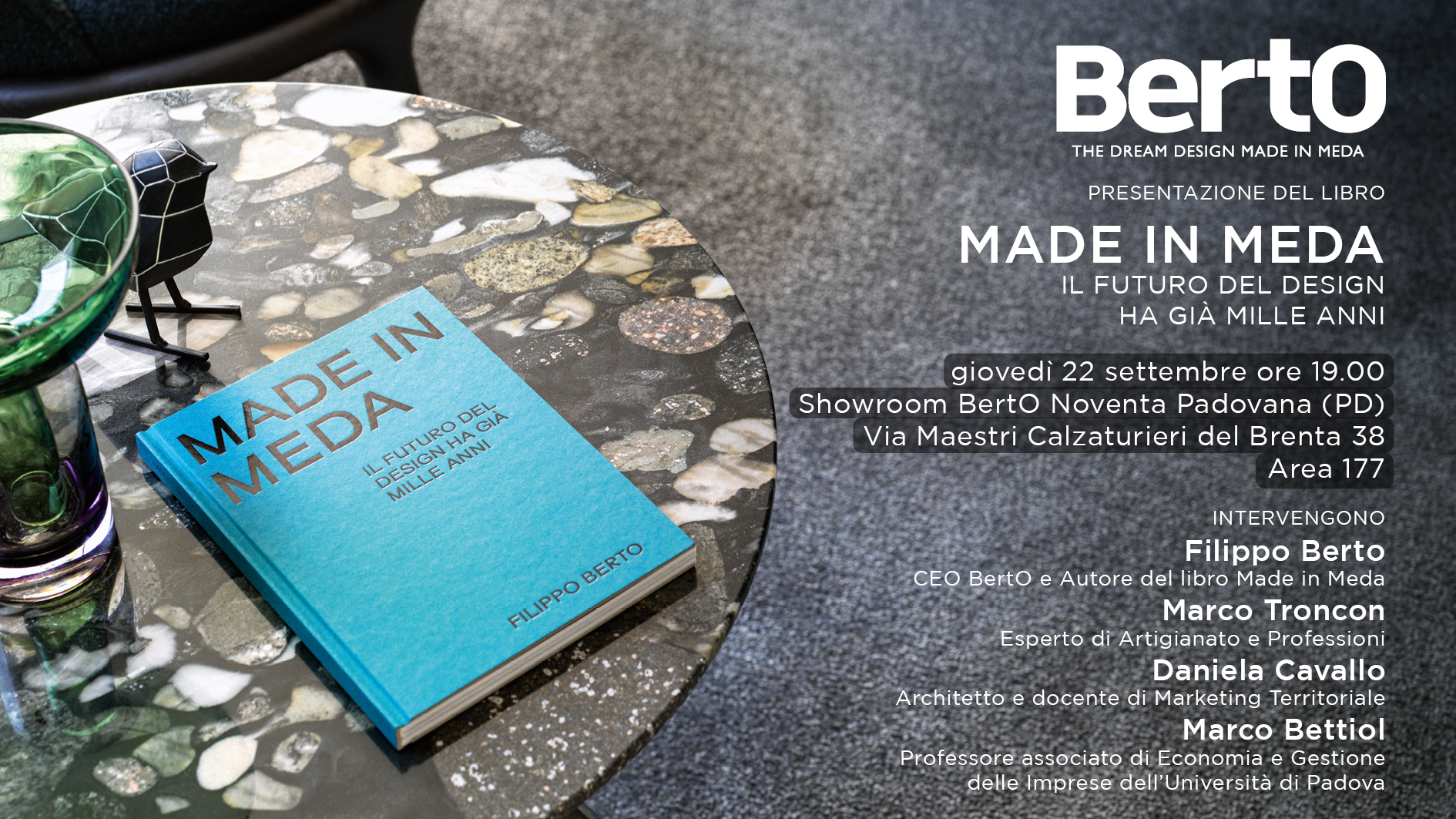 Presentazione libro MADE IN MEDA - Showroom BertO Padova Presentazione libro MADE IN MEDA - Showroom Padova