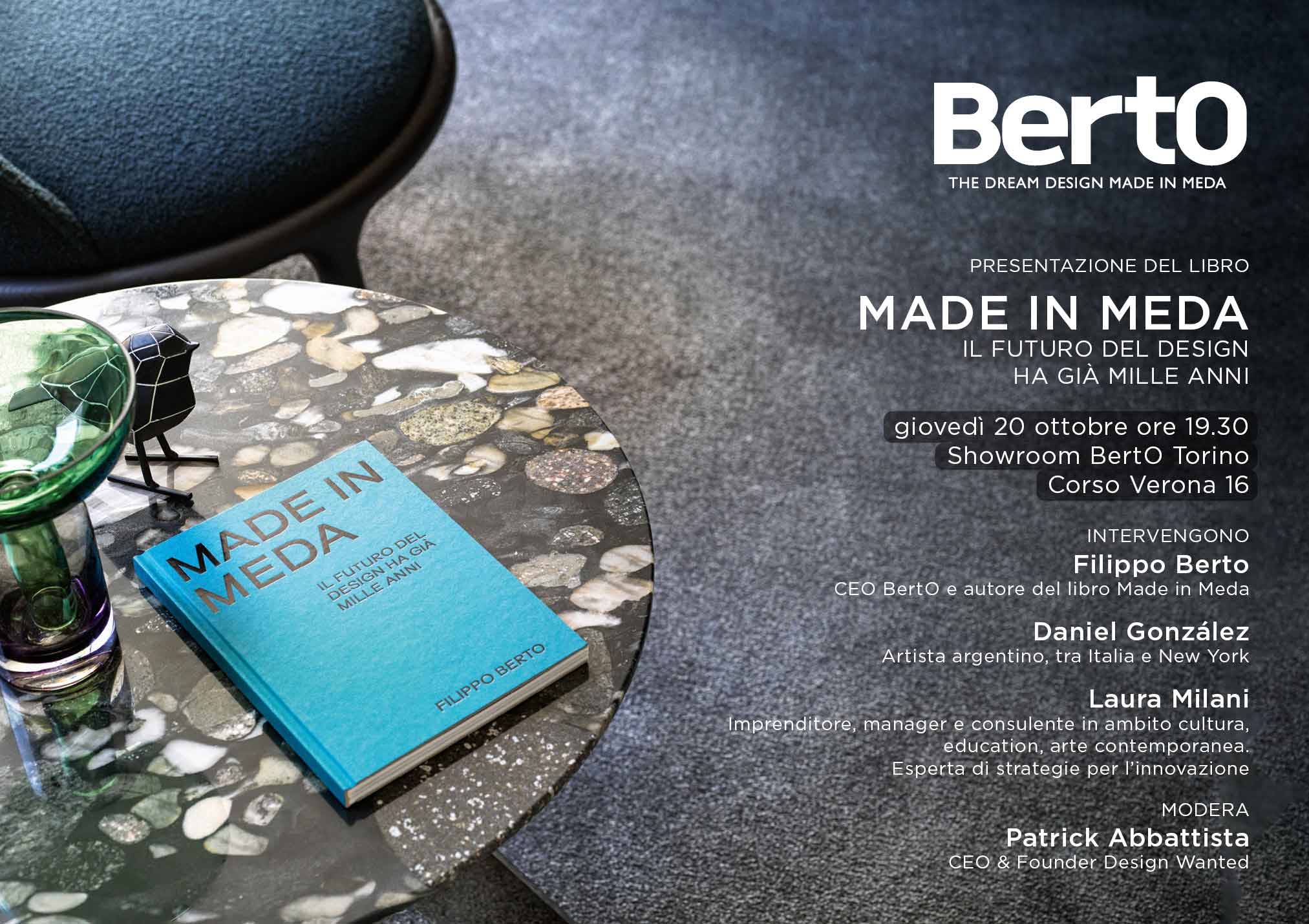 Presentazione libro MADE IN MEDA - Showroom BertO Torino Presentazione libro MADE IN MEDA - Showroom Torino